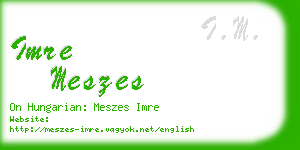 imre meszes business card